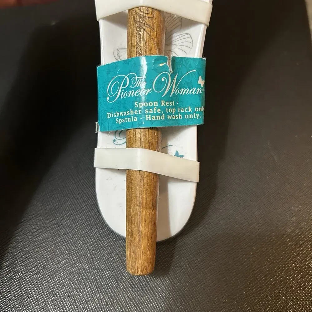 NEW Pioneer Woman Spoon Rest and Spatula Set Blooming Bouquet